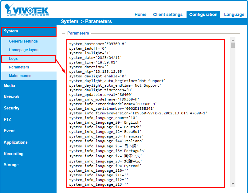 Vivotek sales rtsp stream