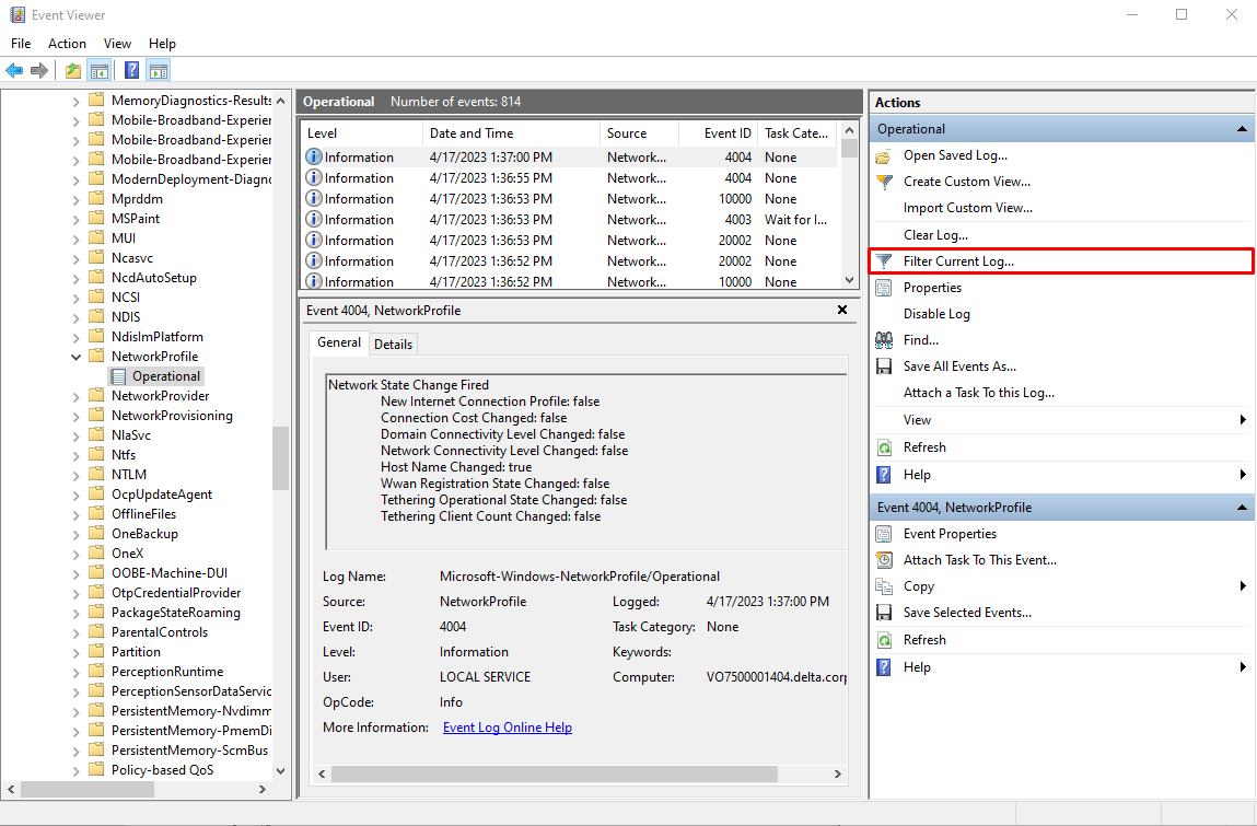 [Windows based NVR] How to check network disconnection events in the Windows system event logs