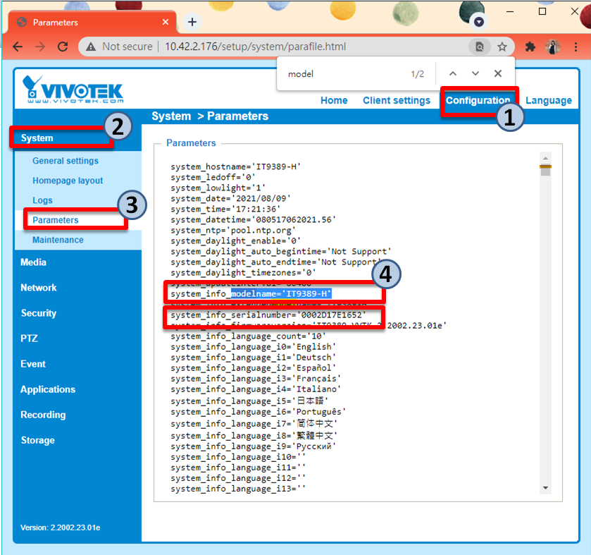 カメラの型番とMACアドレスの確認方法 – VIVOTEK Support Center